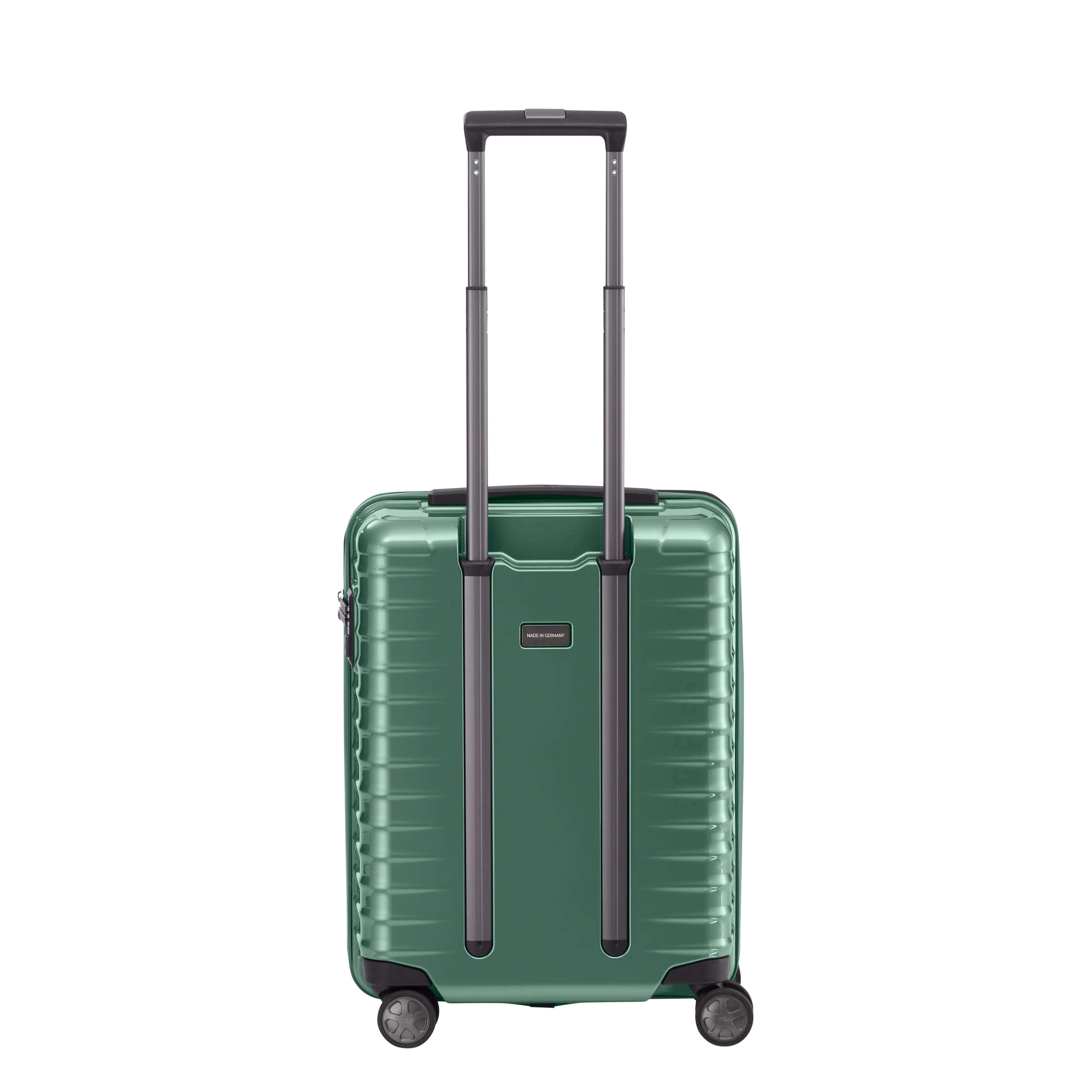 Ein TITAN Koffer der Serie LITRON Hinteransicht in traubengrün Größe S 55cm