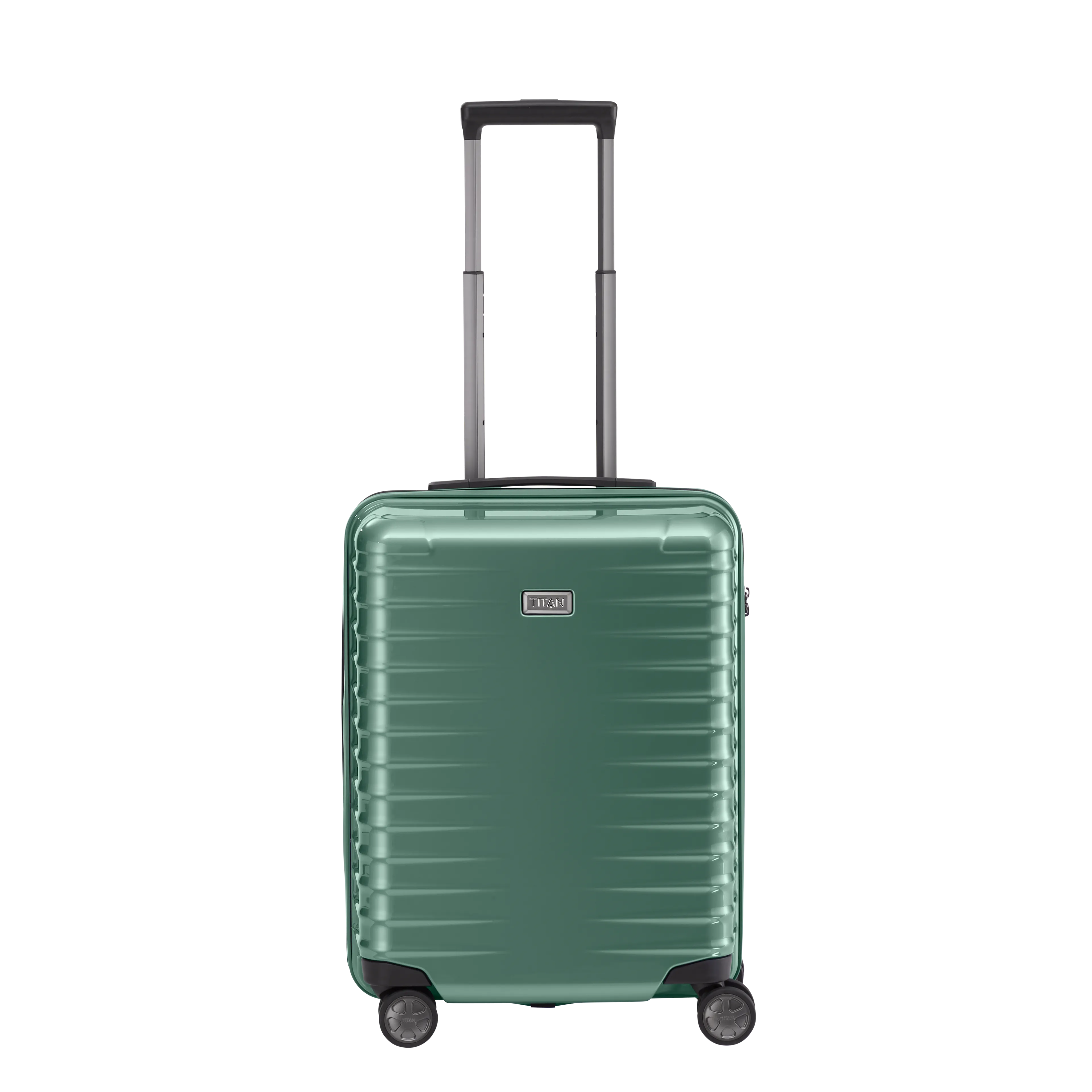 Ein TITAN Koffer der Serie LITRON Frontansicht in traubengrün Größe S 55cm