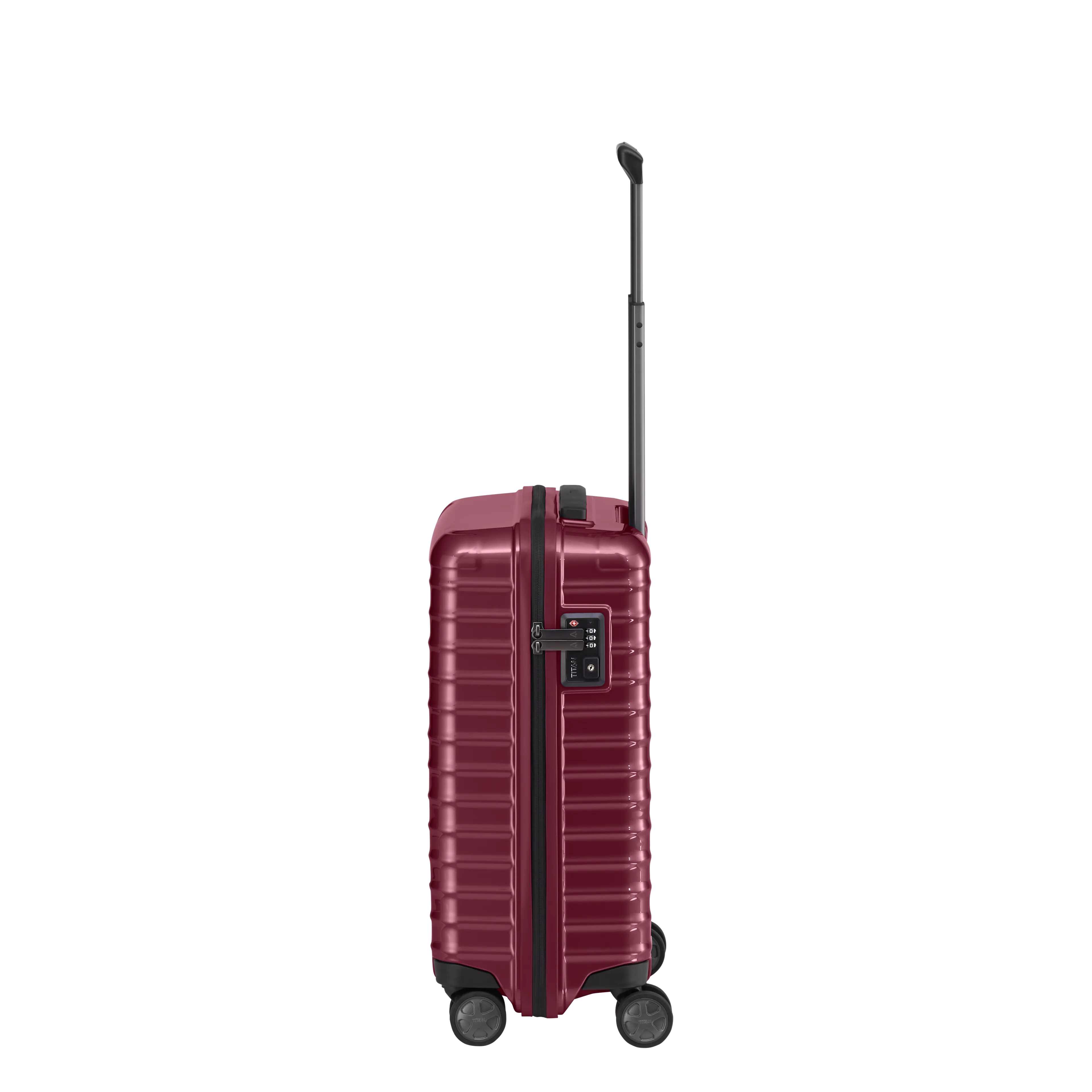 TITAN LITRON Koffer S 55cm kirschrot Ein TITAN Koffer der Serie LITRON Seitenansicht in rot Größe S 55cm