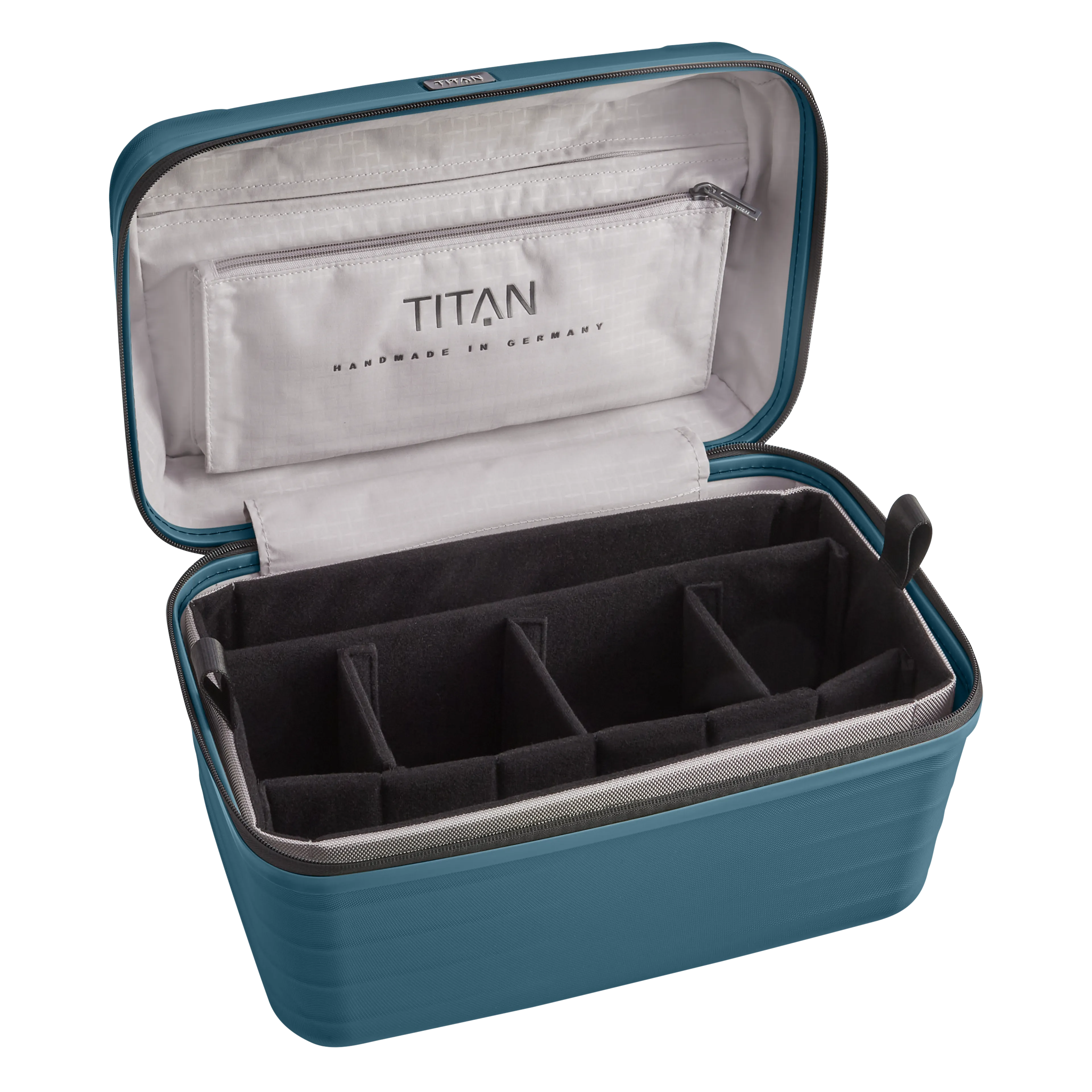 TITAN LITRON Beautycase petrol Ein TITAN Beautycase/Kosmetikkoffer der Serie LITRON Innenansicht in petrol