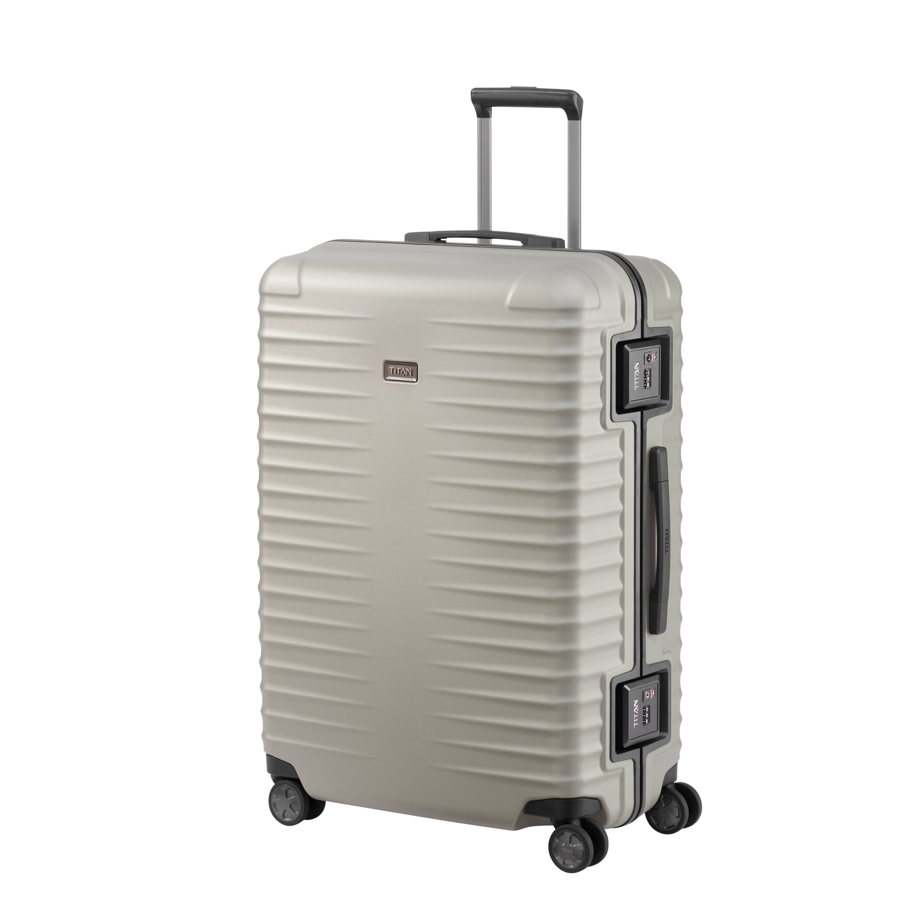 TITAN LITRON Frame Koffer L 75cm champagner Ein TITAN Koffer der Serie LITRON Frame Schrägansicht in champagner Größe L 75cm