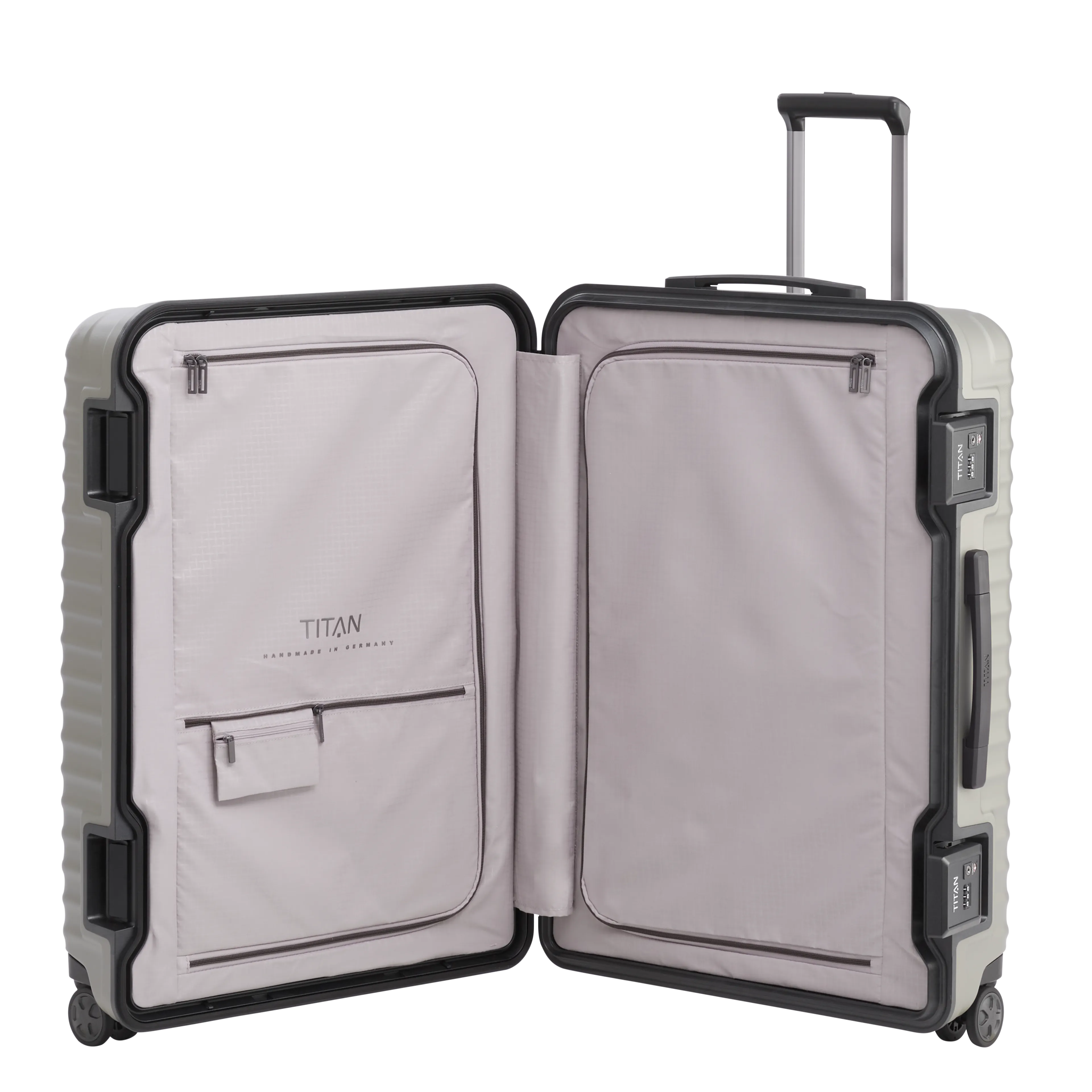 TITAN LITRON Frame Koffer  L 75cm champagner Ein TITAN Koffer der Serie LITRON Frame  Innenansicht in champagner Größe L 75cm