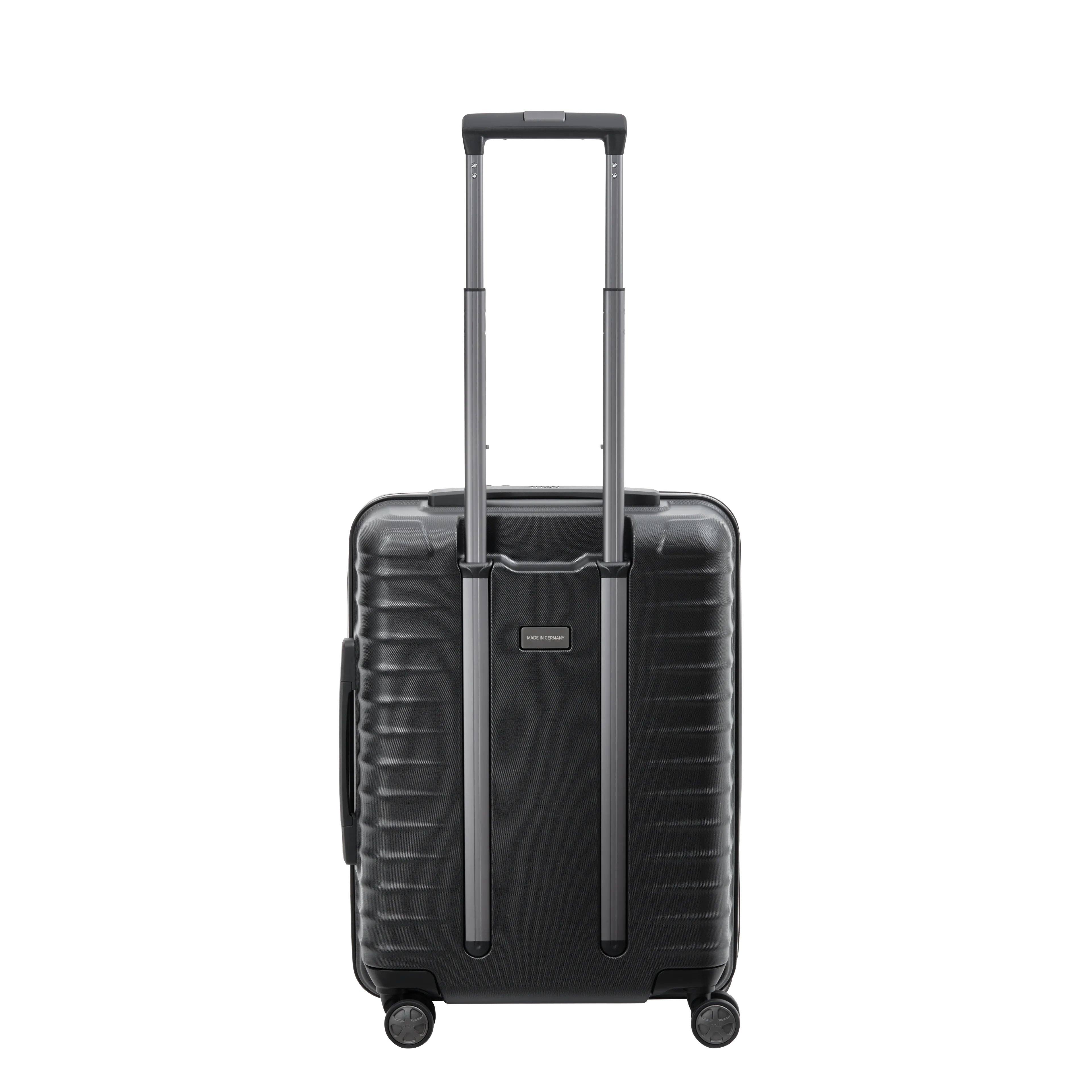 TITAN LITRON mit Vortasche Koffer S 55cm schwarz Ein TITAN Koffer der Serie LITRON mit Vortasche Hinteransicht in schwarz Größe S 55cm