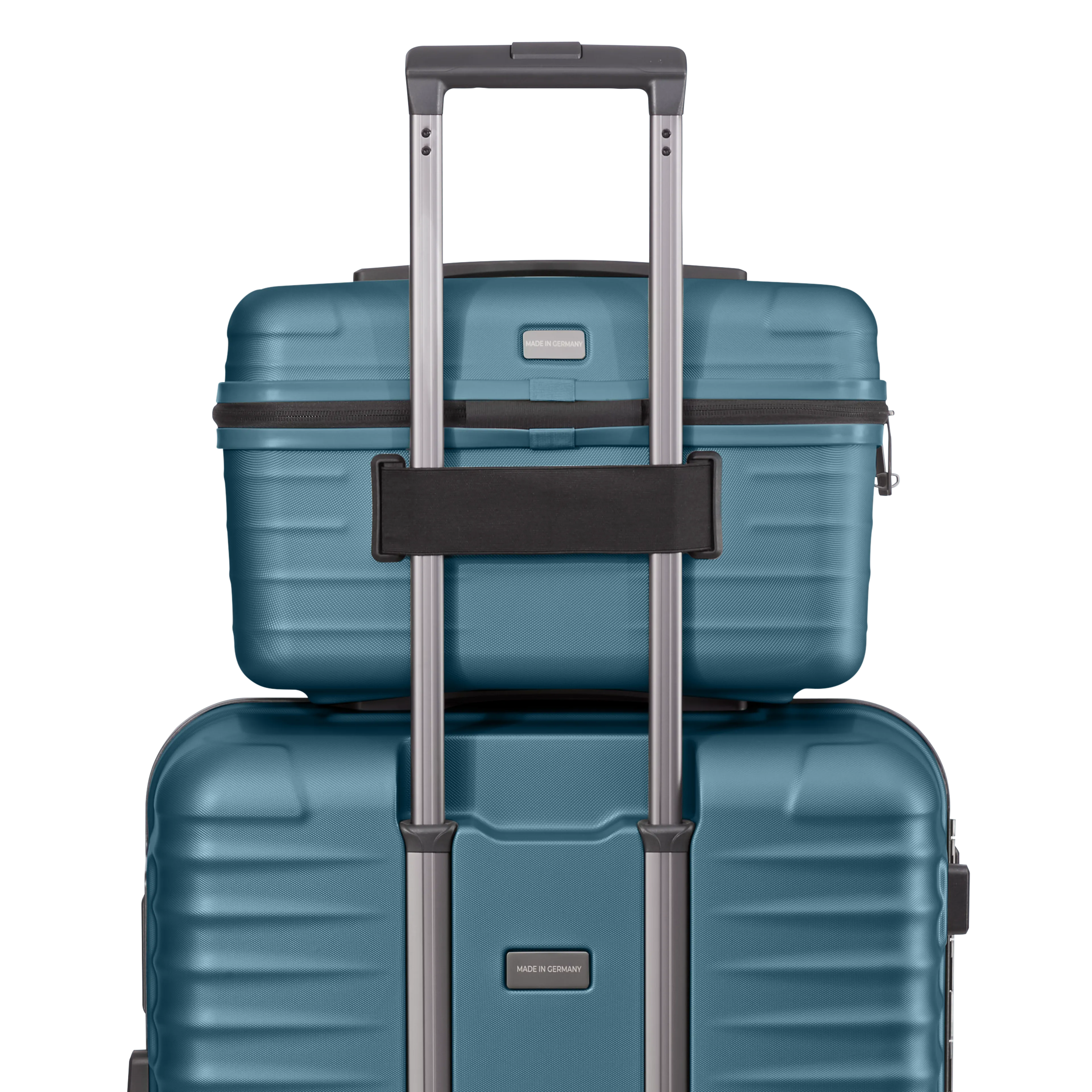 TITAN LITRON Beautycase petrol Ein TITAN Beautycase/Kosmetikkoffer der Serie LITRON aufgesteckt auf Koffer in petrol