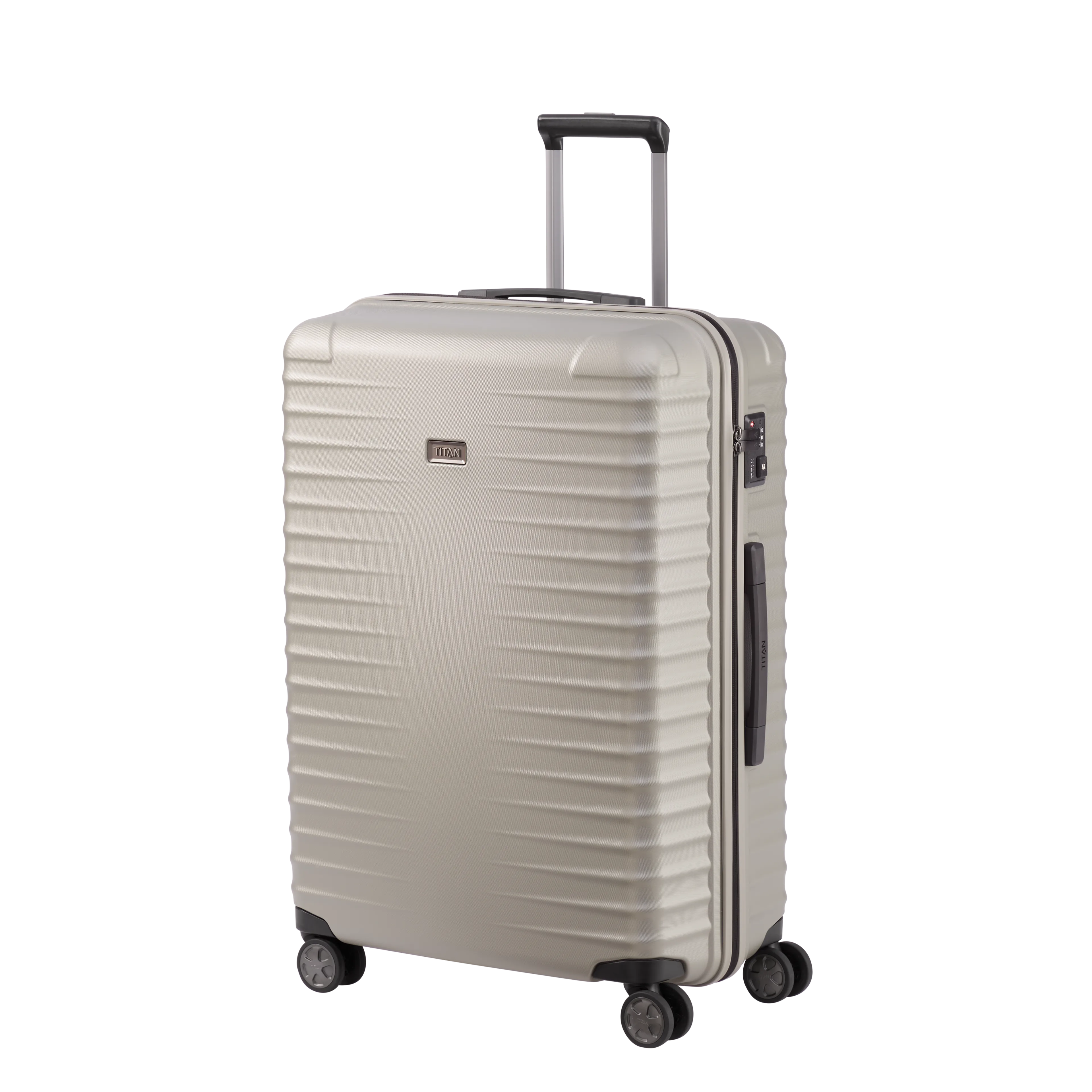 TITAN LITRON Koffer Größe L champagner Ein TITAN Koffer der Serie LITRON Schrägansicht in champagner