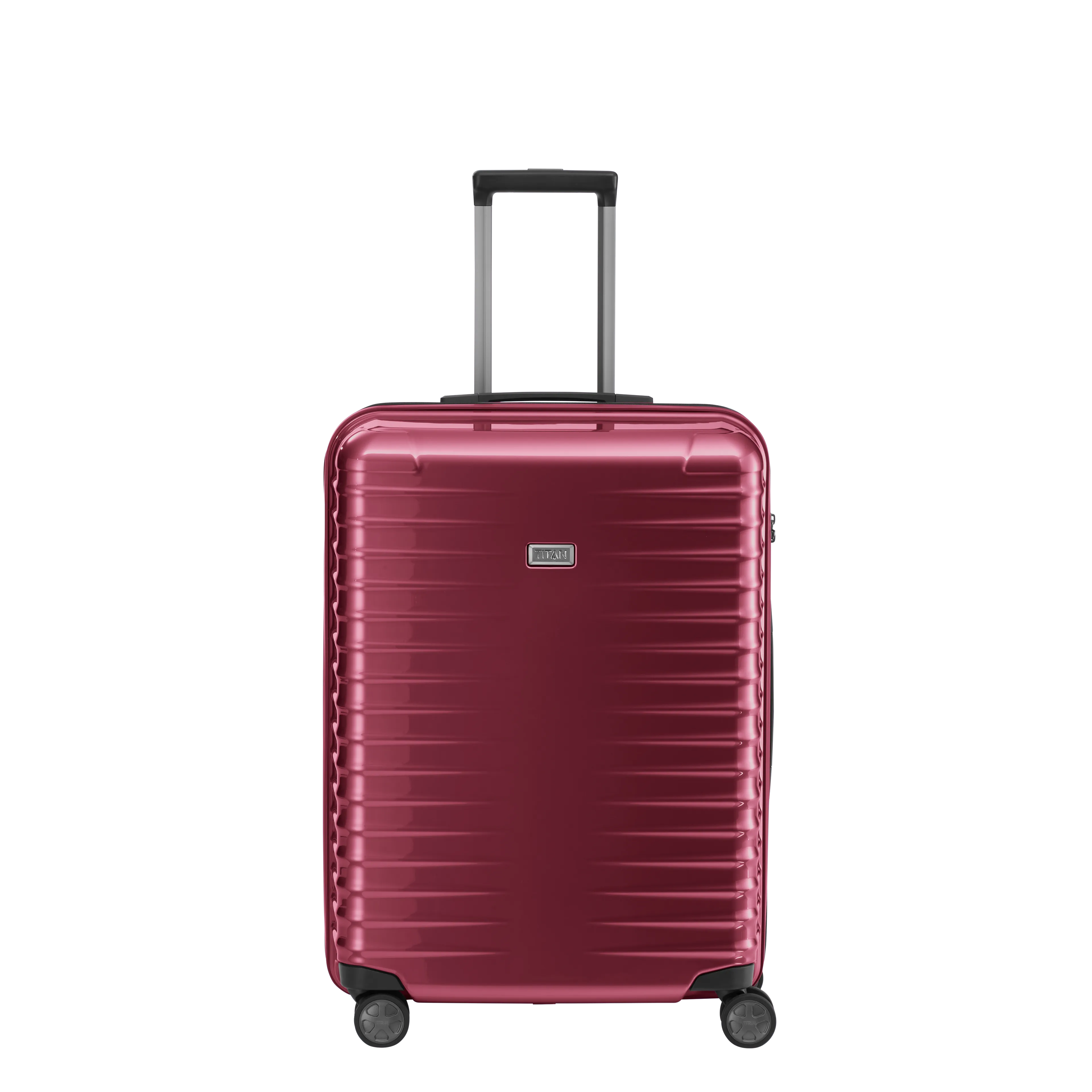 Ein TITAN Koffer der Serie LITRON Frontansicht in rot Größe M 69cm